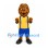 Lion Mascot Costume with Yellow Sports Shirt and Blue Shorts