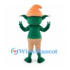 Goblin Mascot Costume in Green with Orange Hat and Beige Shorts
