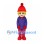 Girl Mascot Costume with Red Knit Hat and Purple Winter Jacket