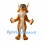 Lynx Mascot Costume with Orange Spotted Body and Gray Cap