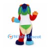 Monster Mascot Costume with Multicolored Fur and White Shirt
