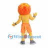 Lion Mascot Costume with Muscular Gold Body and Orange Shorts