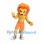 Lion Mascot Costume with Muscular Gold Body and Orange Shorts