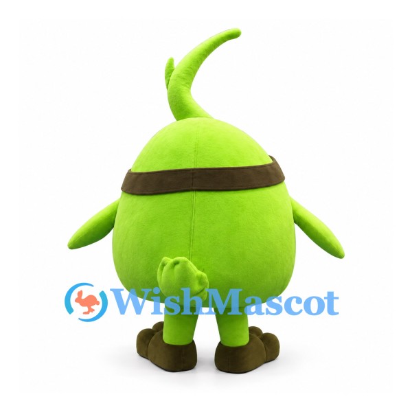 Alien Mascot Costume in Green with Orange Headphones