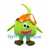 Alien Mascot Costume in Green with Orange Headphones