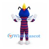 Insect Mascot Costume with Blue Head and Red Blue Striped Body