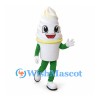 Soft Serve Ice Cream Mascot Costume with White Swirl and Green Limbs