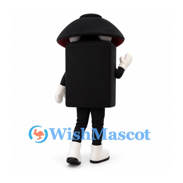 Chimney Mascot Costume with Red Body and Black Roof Hat