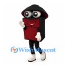 Chimney Mascot Costume with Red Body and Black Roof Hat