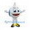 Water Drop Mascot Costume in White with Blue Backpack
