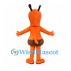 Antelope Mascot Costume in Orange with Brown Muzzle and Short Horns