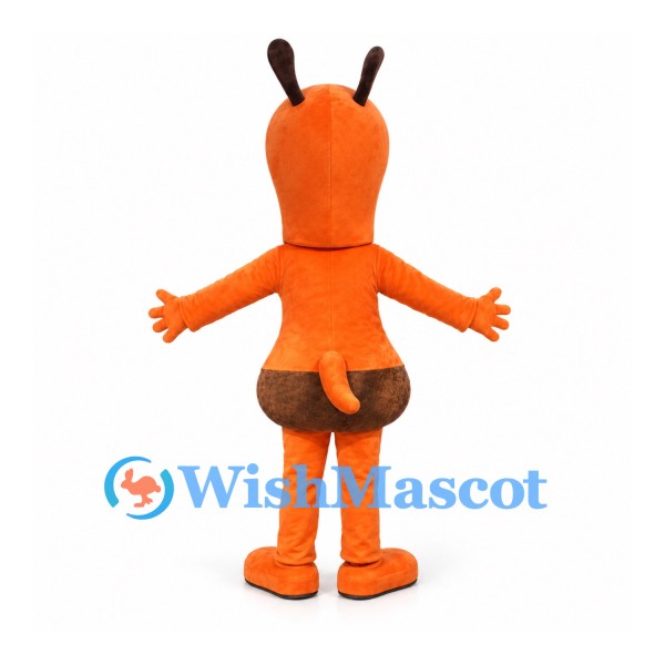 Antelope Mascot Costume in Orange with Brown Muzzle and Short Horns