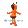 Antelope Mascot Costume in Orange with Brown Muzzle and Short Horns