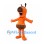 Antelope Mascot Costume in Orange with Brown Muzzle and Short Horns