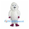 Yeti Mascot Costume in White with Purple Hands and Feet