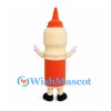 Glue Bottle Mascot Costume with Orange Nozzle and Cream Body