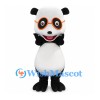 Panda Mascot Costume with Orange Glasses and Black Bow Tie