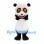 Panda Mascot Costume with Orange Glasses and Black Bow Tie