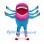 Spider Mascot Costume in Blue with Pink Mouth and Multiple Arms