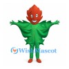Leaf Mascot Costume in Green with Orange Leaf Head