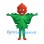 Leaf Mascot Costume in Green with Orange Leaf Head