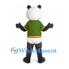 Panda Mascot Costume with Green Shirt and White Shorts