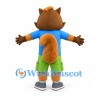 Squirrel Mascot Costume with Blue Shirt and Green Shorts