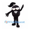 Monster Mascot Costume in Black with Pigtails and White Face