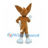 Fox Mascot Costume in Brown with Oversized Ears and White Paws