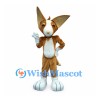 Fox Mascot Costume in Brown with Oversized Ears and White Paws