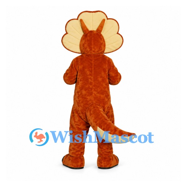 Dinosaur Mascot Costume in Brown with Cream Frill and Belly