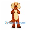 Dinosaur Mascot Costume in Brown with Cream Frill and Belly