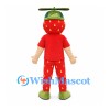 Strawberry Mascot Costume with Red Shirt and Strawberry Print Pants