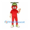 Strawberry Mascot Costume with Red Shirt and Strawberry Print Pants