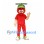 Strawberry Mascot Costume with Red Shirt and Strawberry Print Pants