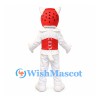 Dog Mascot Costume in White with Red Sports Helmet and Vest