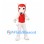 Dog Mascot Costume in White with Red Sports Helmet and Vest