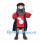 Man Mascot Costume with Long Black Beard and Red Medieval Robe