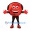 Smiley Face Mascot Costume in Red with Black Headphones