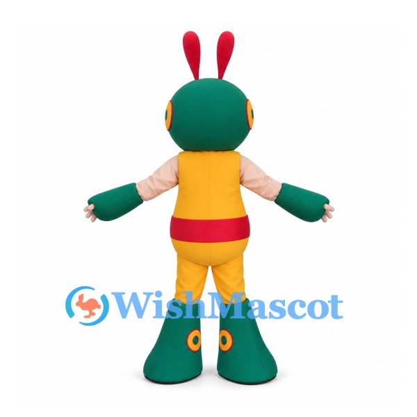 Grasshopper Mascot Costume with Green Head and Yellow Body