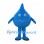 Water Drop Mascot Costume in Blue with Smiling Face
