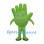 Hand Mascot Costume in Green with Smiling Palm