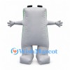 Battery Mascot Costume with Silver Body and Green Face
