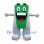 Battery Mascot Costume with Silver Body and Green Face