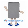 Tablet Mascot Costume in Gray with Large Eyes and Blue Shoes