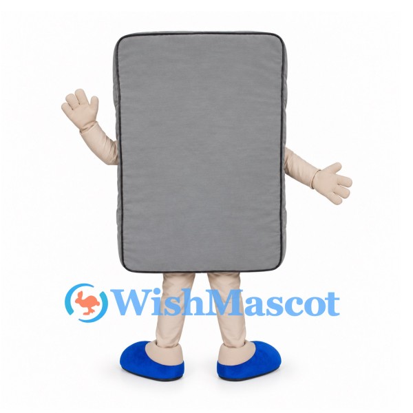 Tablet Mascot Costume in Gray with Large Eyes and Blue Shoes