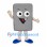 Tablet Mascot Costume in Gray with Large Eyes and Blue Shoes