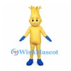 Flame Mascot Costume in Yellow with Blue Gloves and Boots