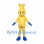 Flame Mascot Costume in Yellow with Blue Gloves and Boots