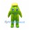 Leaf Mascot Costume in Green with Yellow Hard Hat